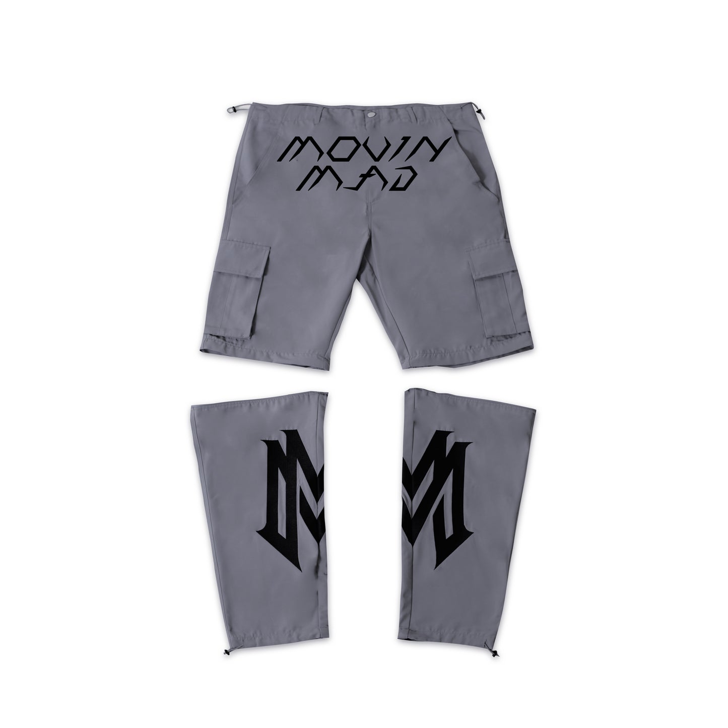 GREY CONVERTIBLE CARGO PANTS