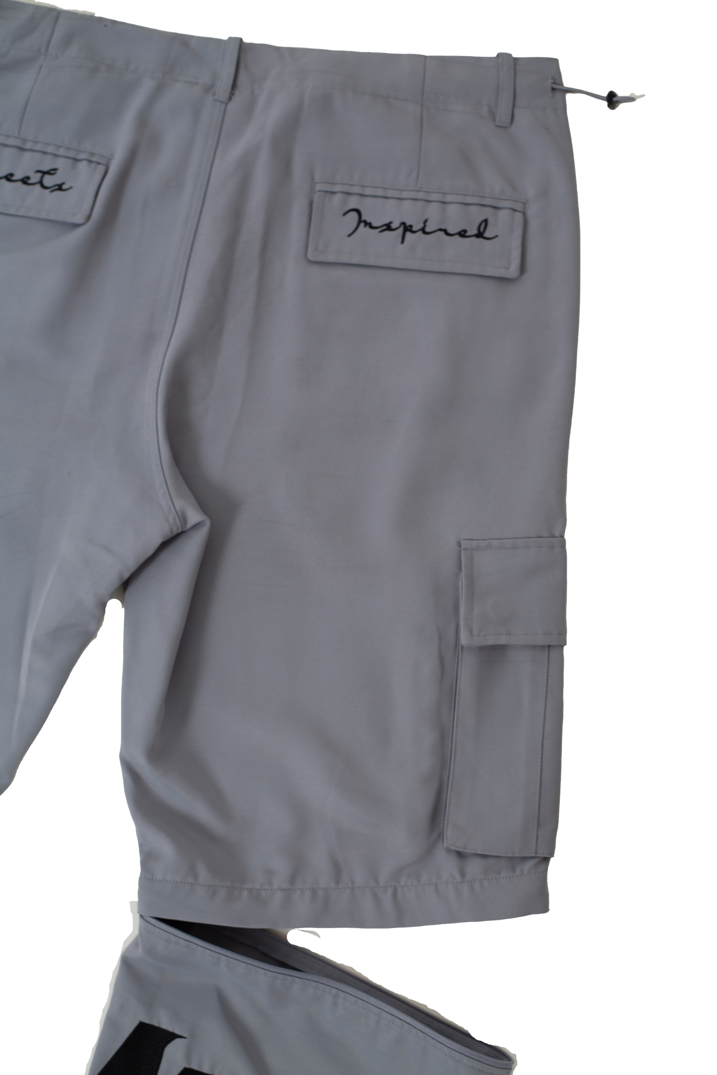 GREY CONVERTIBLE CARGO PANTS